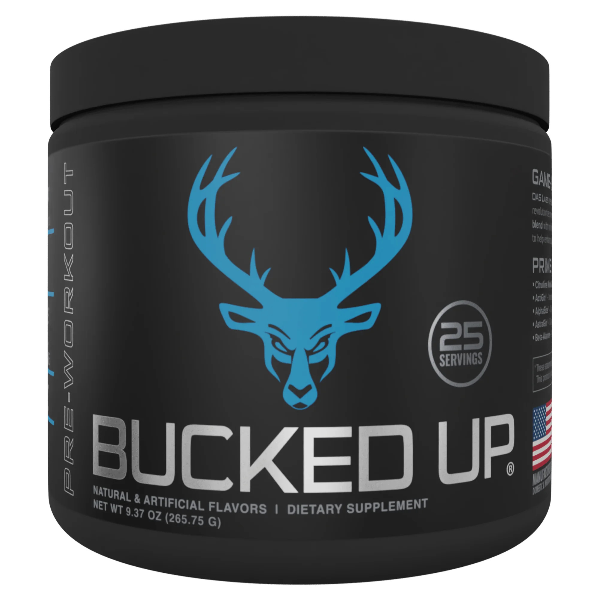 Bucked Up Pre-Workout Powder, Blue Raz, Vitamin B12 & 200mg Caffeine, 25 Servings | Walmart (US)