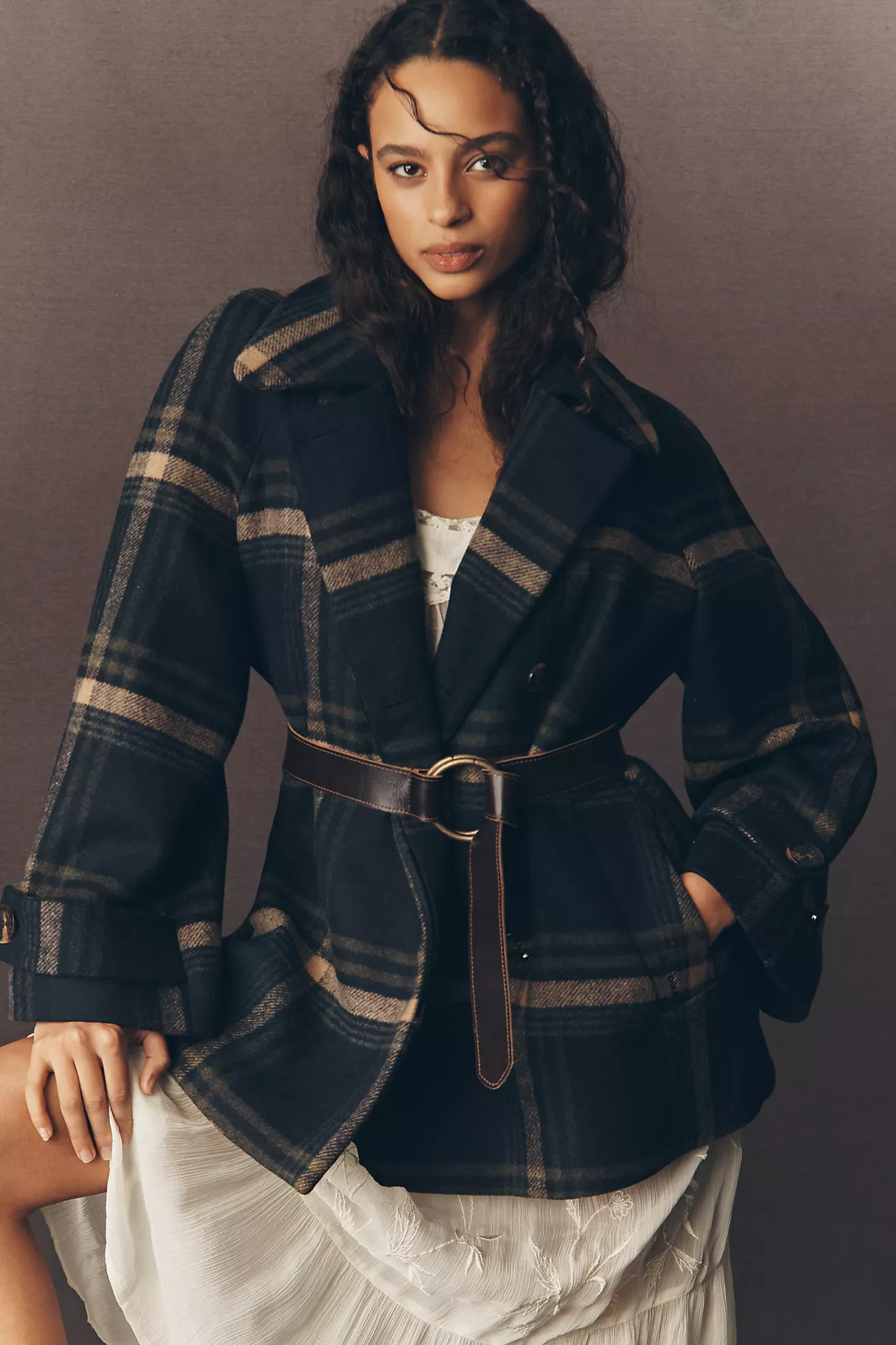Barbour Tara Wool Blend Plaid Coat | Anthropologie (US)