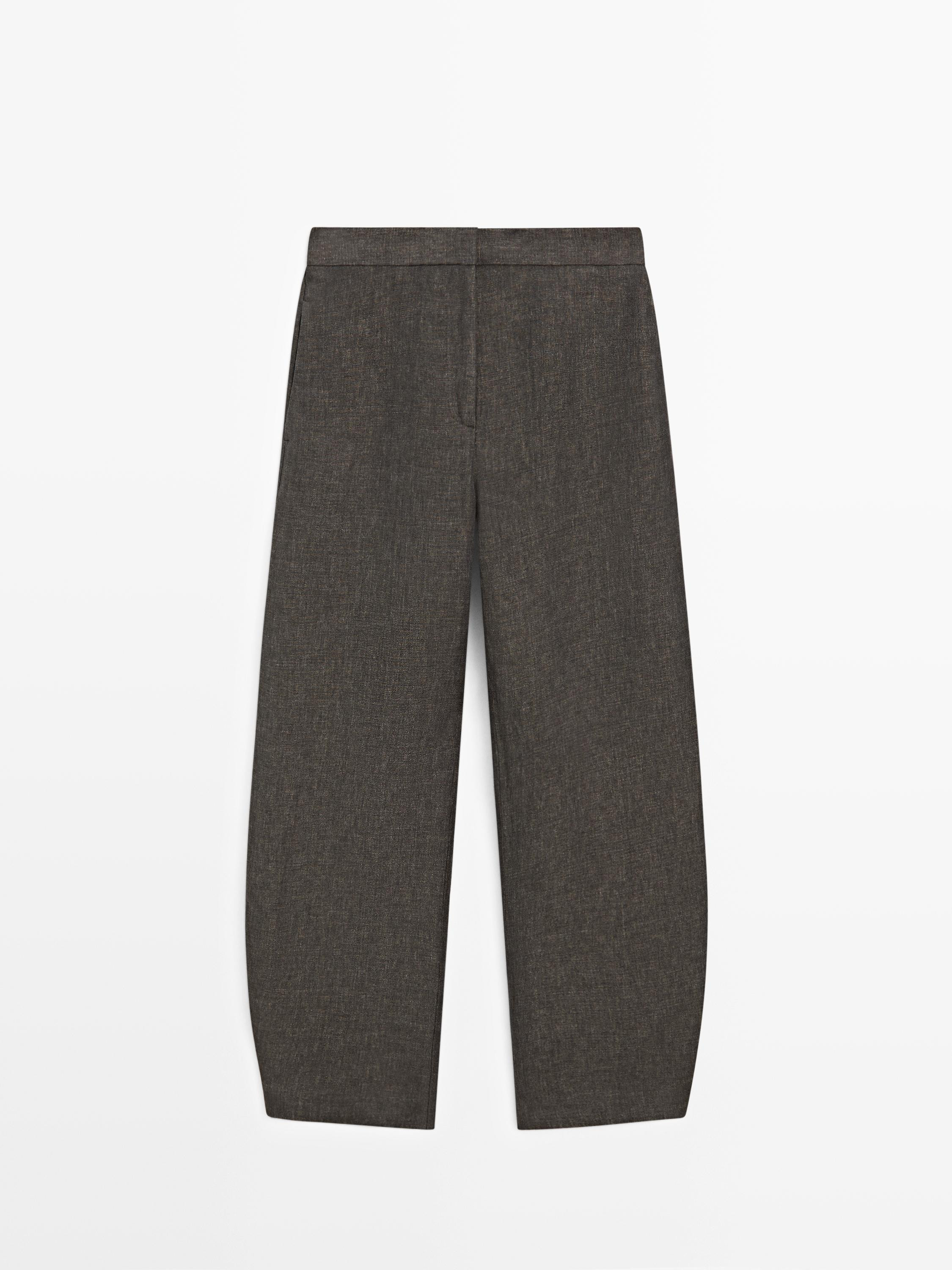 Linen barrel fit trousers | Massimo Dutti US
