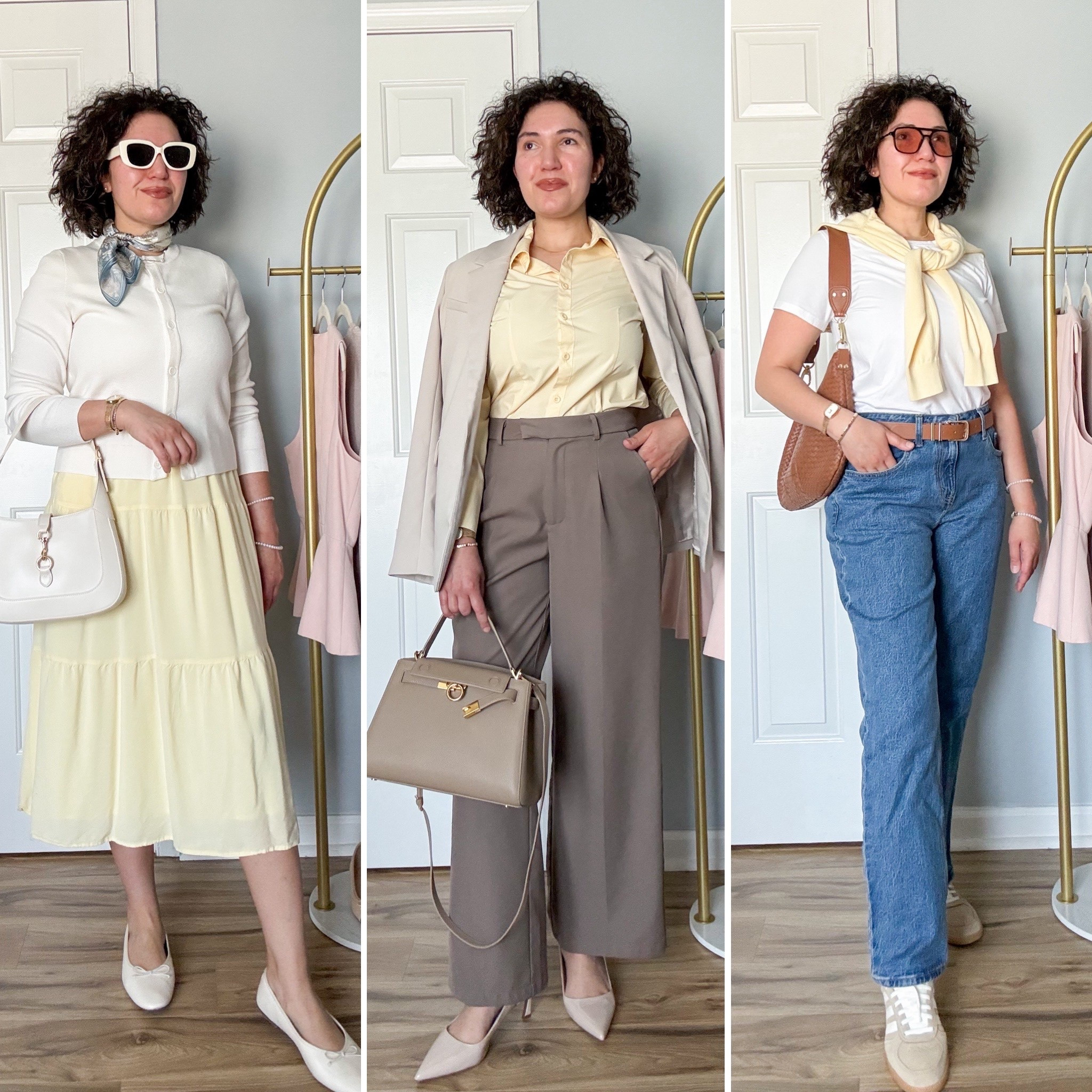 Butter yellow spring outfits, business casual outfit, workwear, work outfit, casual outfit, jeans outfit, weekend outfit, brunch outfit, vacation outfit, yellow dress 

#LTKWorkwear #LTKOver40 #LTKootd