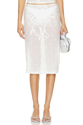 MARRKNULL Lace Skirt in White from Revolve.com | Revolve Clothing (Global)