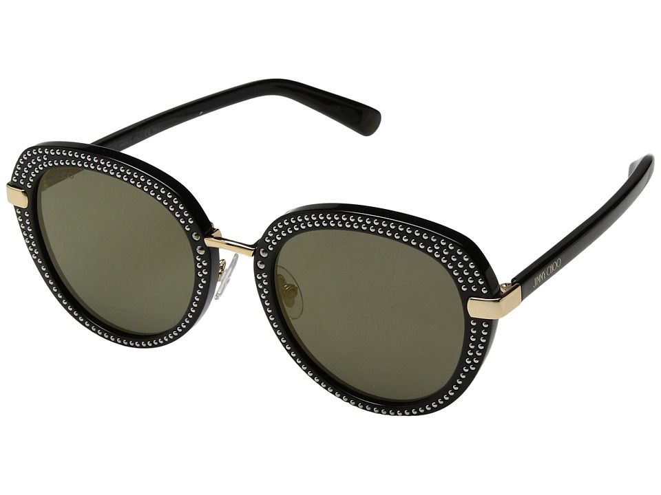 Jimmy Choo - Mori/S (Black Gold/Brown Gold) Fashion Sunglasses | Zappos