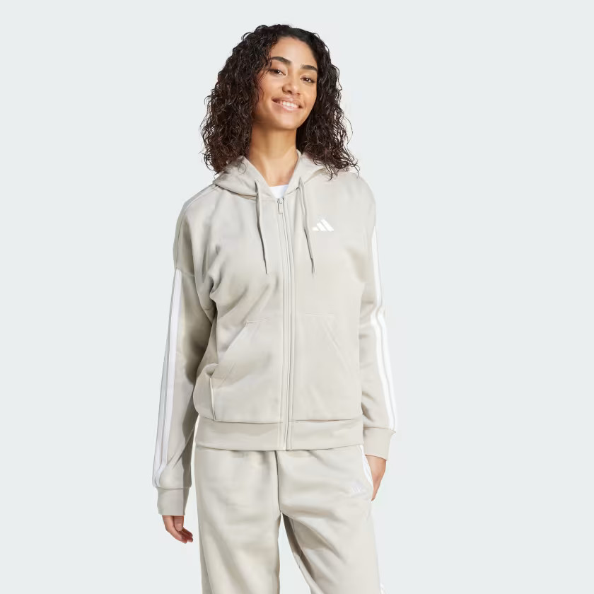 Essentials 3-Stripes Full-Zip Fleece Hoodie | adidas (US)