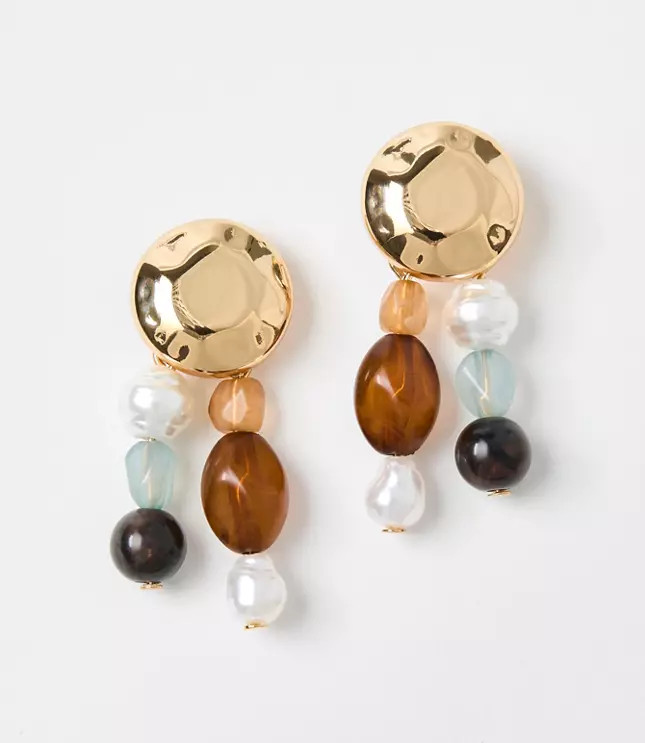 Mini Pearlized Drop Earrings | LOFT