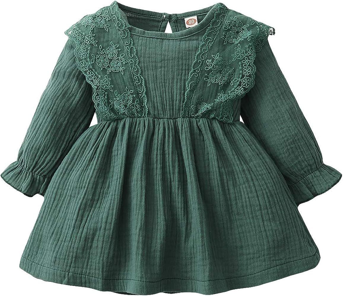 SANMIO Toddler Baby Girls Clothes Dresses Outfits Cute Ruffle Princess Party Tutu Bowknot Dress | Amazon (US)