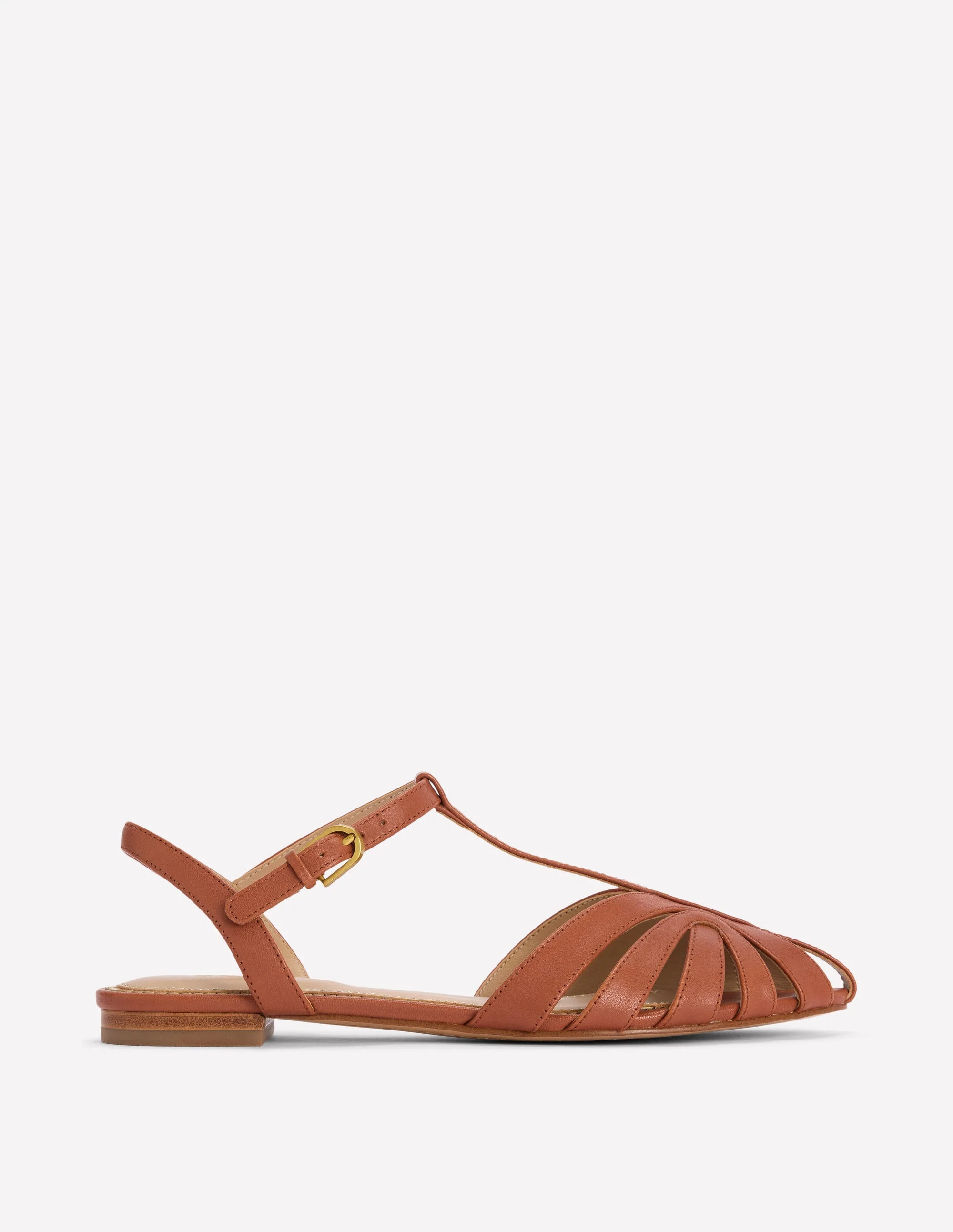 Flache Sandalen mit Gitterdesign-Hellbraun | Boden DE