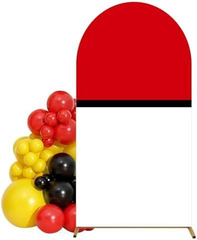 6 × 3.3 Ft/72 × 40 Inch Red Black and White Cartoon Arch Cover Spandex Fitted Fabric Round Top ... | Amazon (US)