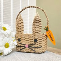 Personalised Easter Bunny Basket - Egg Hunt Party Spring Gift For Kids Eco Friendly Woven Reusable | Etsy (US)