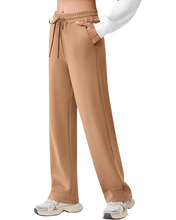 PINSPARK Women's Wide Leg Sweatpants High Waisted Baggy Workout Sweat Pants Comfy Drawstring Athl... | Amazon (US)