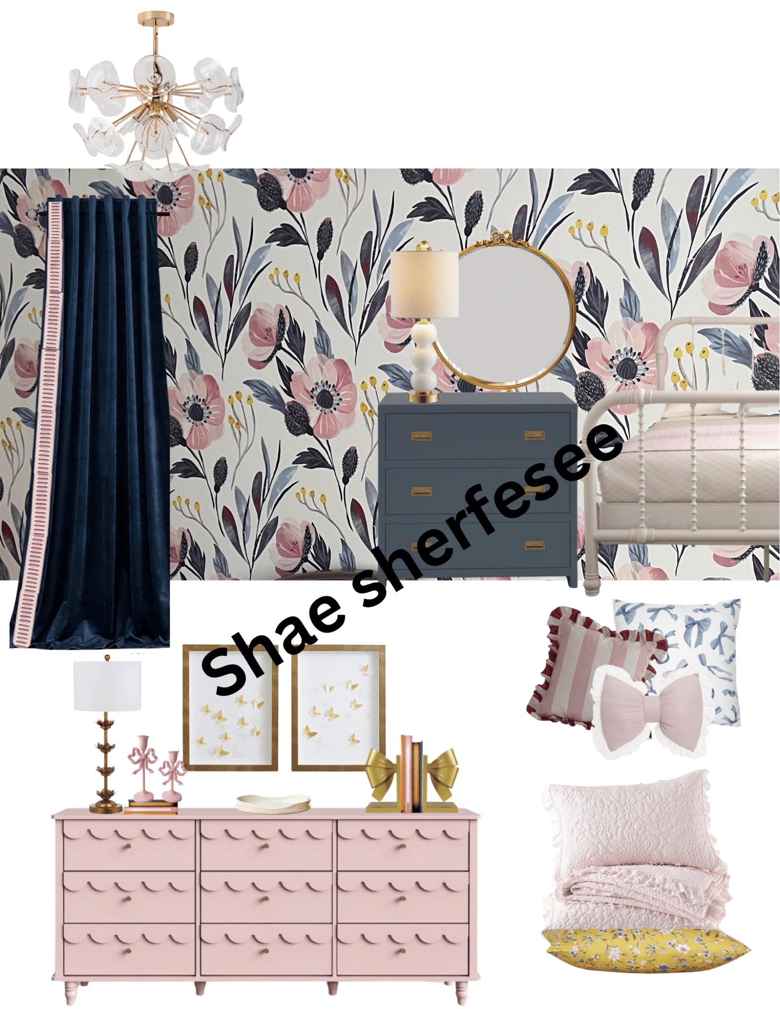 Client showed me the wallpaper her nursery is done in and said got for it need and I need all new furniture. 
I love this “big girl" room!

#LTKHome #LTKFindsUnder100