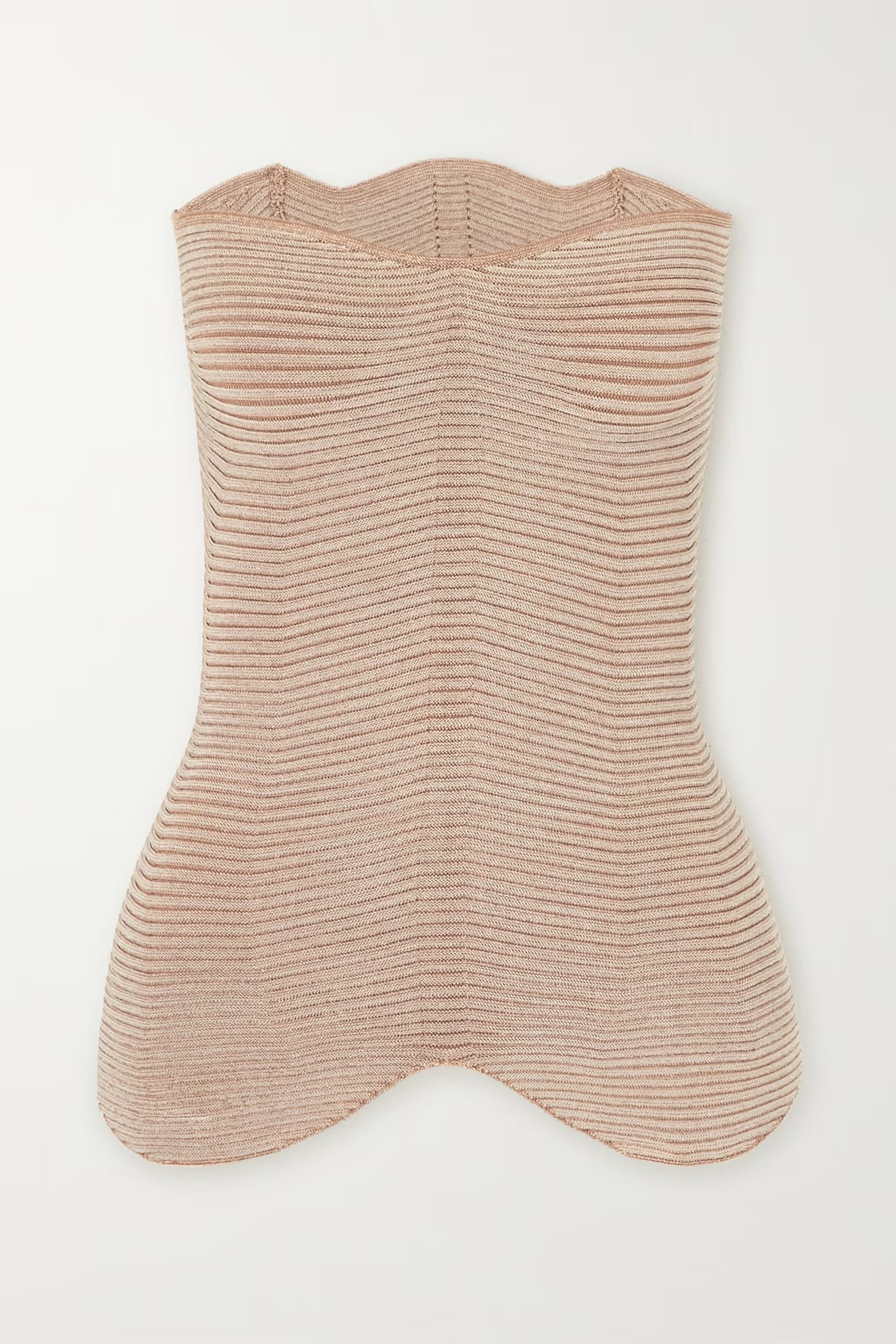Curly strapless ribbed-knit top | NET-A-PORTER (US)