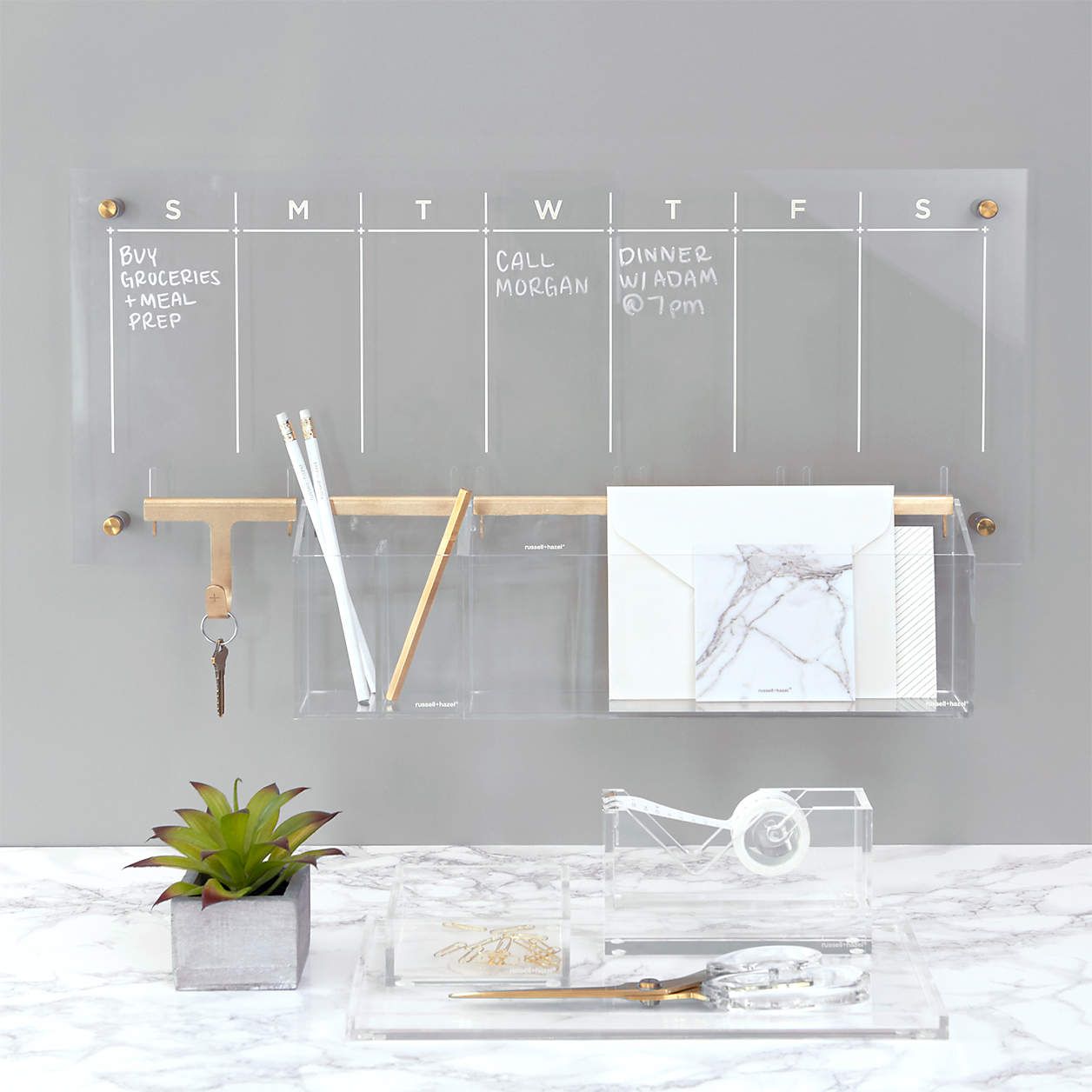 Russell + Hazel Acrylic Weekly Dry-Erase Calendar + Reviews | Crate and Barrel | Crate & Barrel