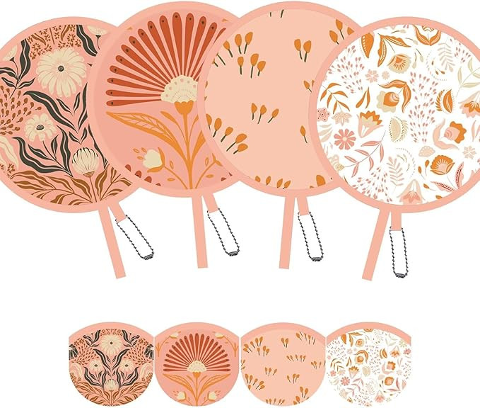 4 Pack Foldable Hand Fans, Round Handheld Cooling Fans for Weddings, Concerts, Travel, Events, In... | Amazon (US)