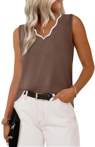 WIHOLL Womens V Neck Lightweight Sweaters Vest Dressy Casual Trendy Tank Tops All-Season Cozy Out... | Amazon (US)