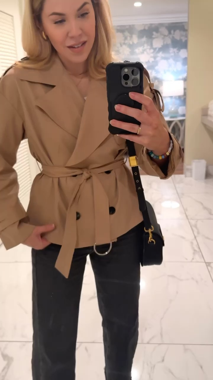 Cropped trenches are trending 🚨 
Trench coat
Spring outfit
Barrel jeans 

#LTKSeasonal