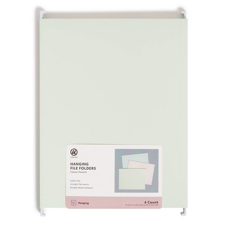 U Brands 6ct Hanging File Folders Pastel | Target