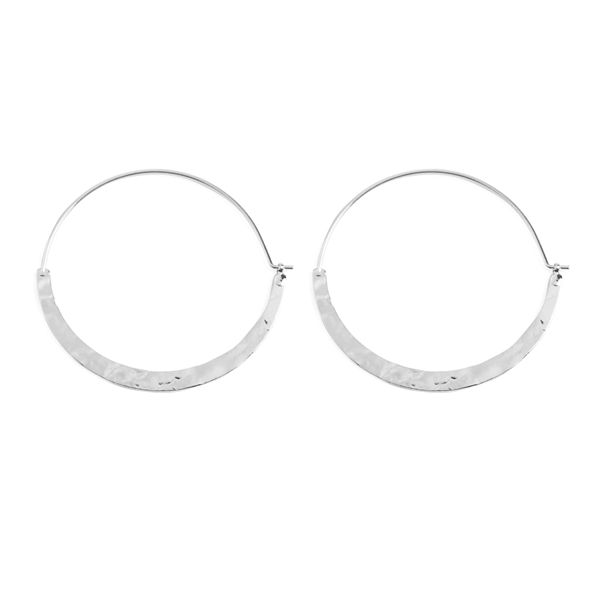 Riah Fashion Hammered Hoop Earrings | Walmart (US)