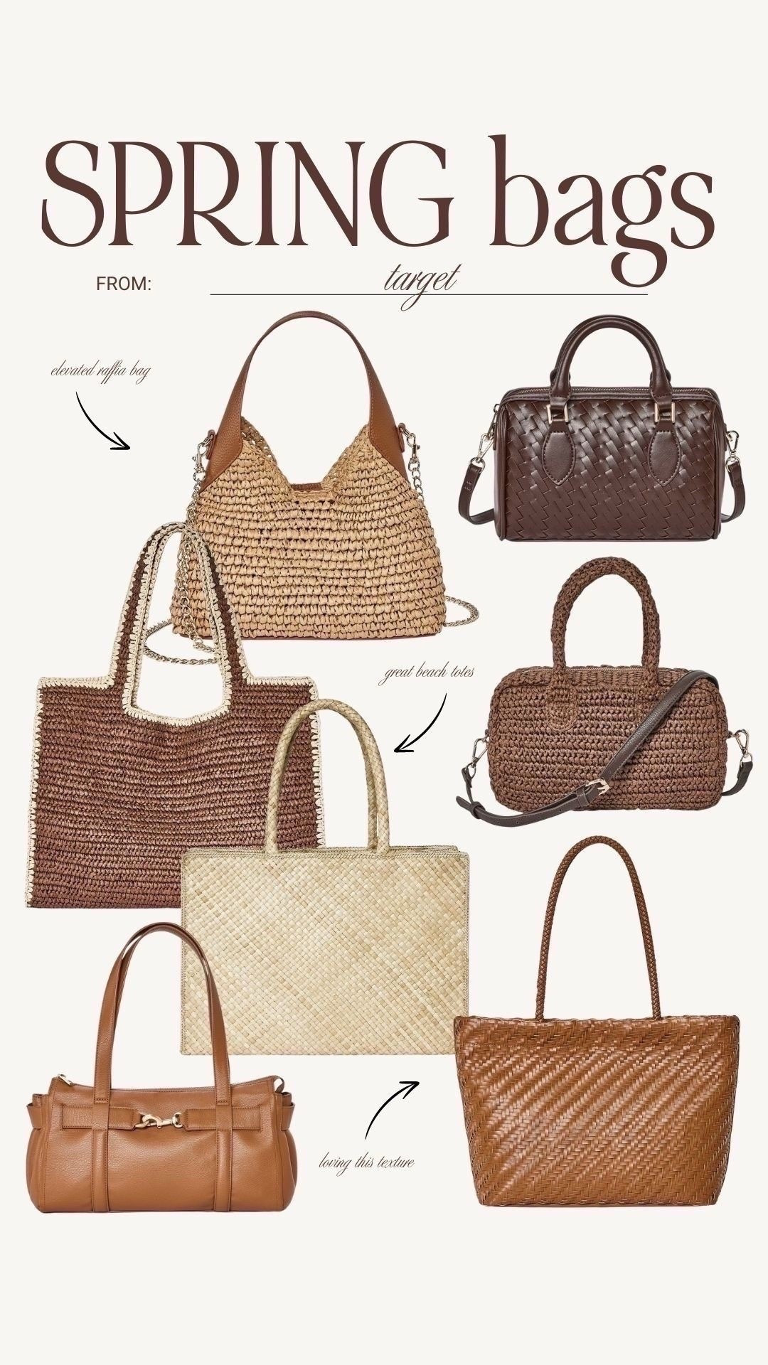 Spring bags I'm loving! These Target bags are so good and perfor your next warm-weather getaway. 



#LTKootd #LTKgrwm #LTKdayinmylife