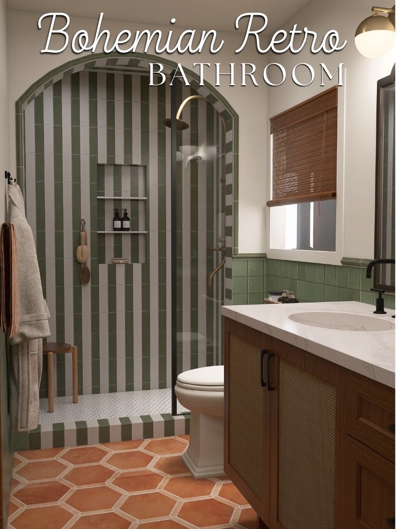 Designed by Jackie
Bohemian Retro Bathroom

#LTKmomlife #LTKSeasonal #LTKHome
