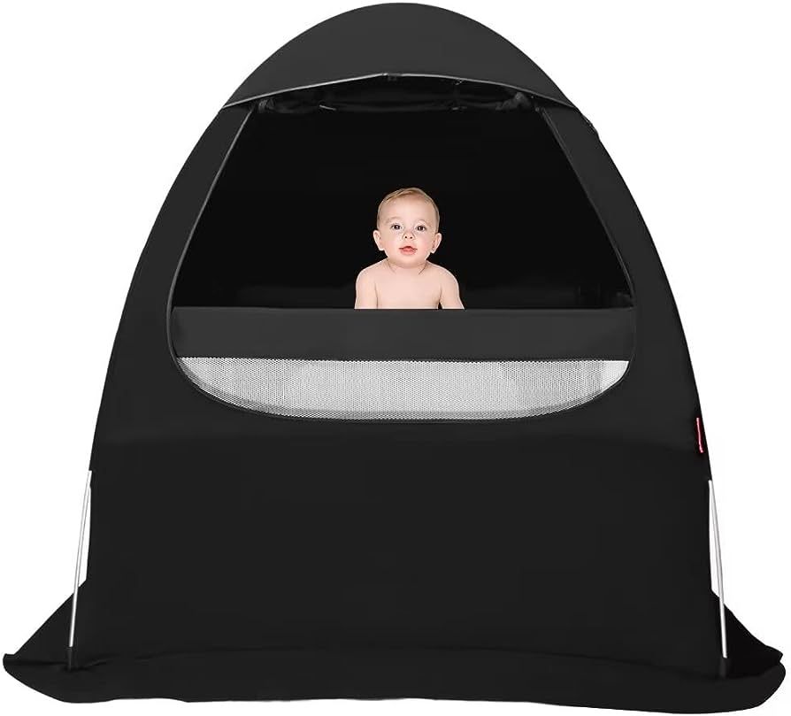 Blackout Tent for Pack N Play, YAVIL Portable Travel Crib Blackout Canopy Cover to Block Out 97% ... | Amazon (US)
