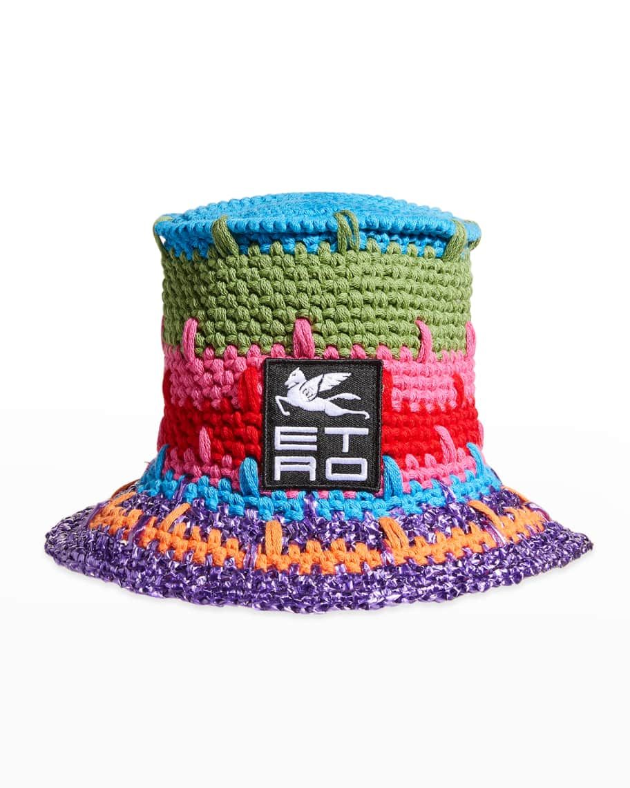 Colorblock Crochet Bucket Hat | Neiman Marcus