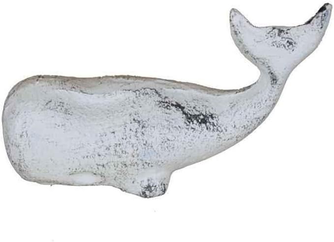 Hampton Nautical Cast Iron Whale Paperweight, 5", Whitewashed | Amazon (CA)