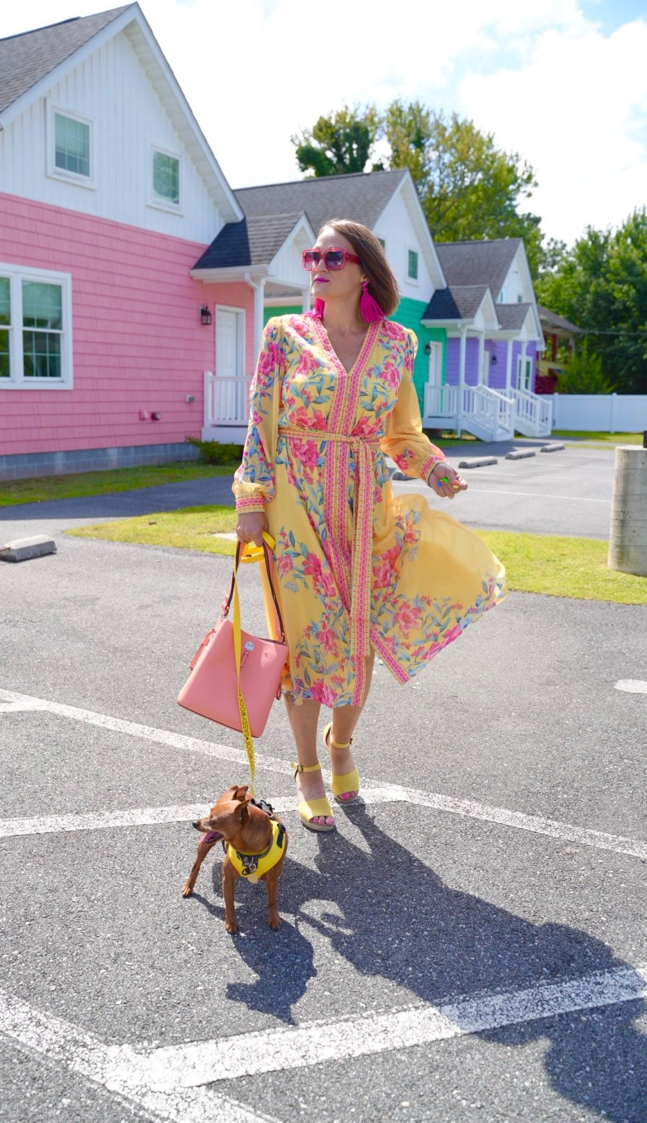 Loving this beautiful, long sleeve number for fall. The pretty yellow and pink color combo is fabulous, not to mention the silky, lightweight material. 

#LTKTravel #LTKOver40 #LTKSeasonal