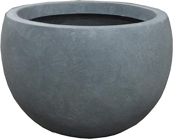 Kante RC0049C-C60611 Lightweight Concrete Outdoor Round Bowl Planter, Slate Gray | Amazon (US)