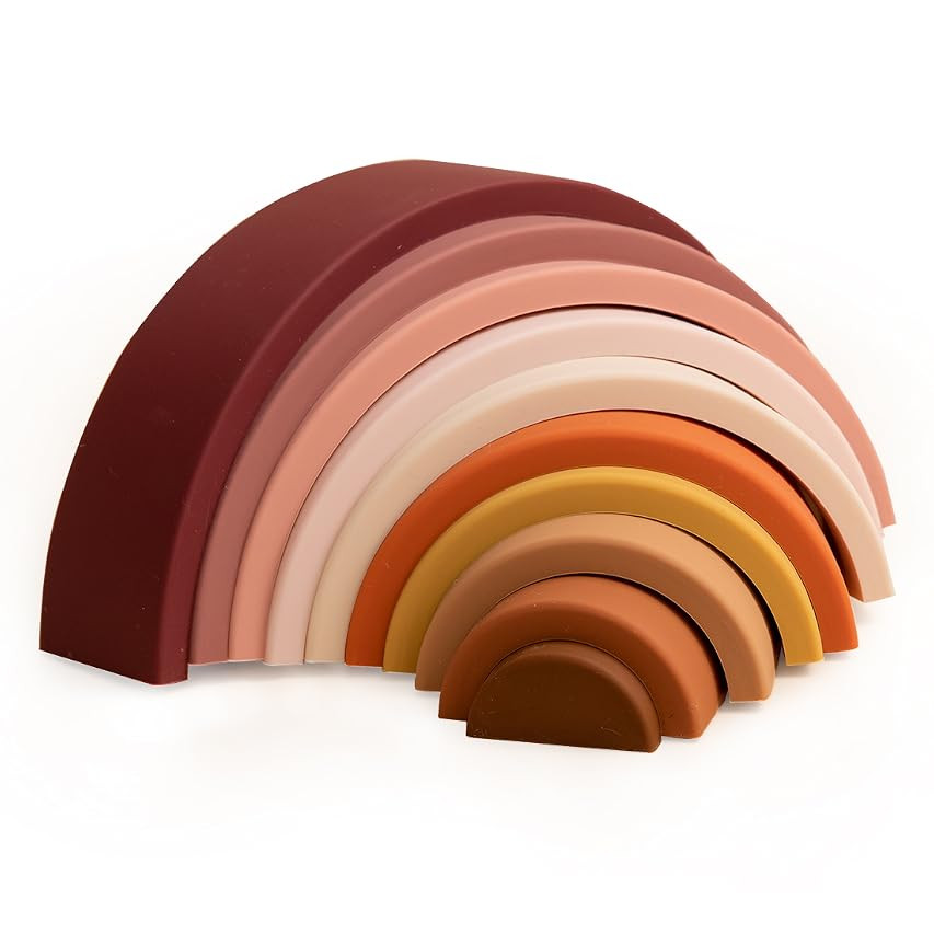 Lelolo by Anpei Silicone Baby to Toddler Rainbow Stacking Toy Silicone | from 0+ Months | Large | Amazon (US)