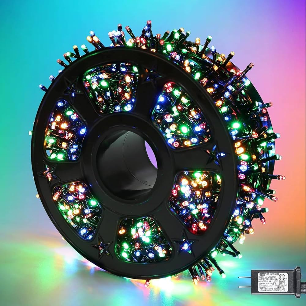 Quntis 164ft 2000 LED Cluster Christmas Lights - Dark Green Wire Christmas Tree Lights - 8 Modes ... | Amazon (US)