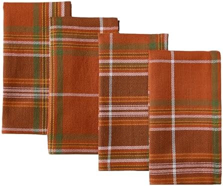 Newbridge Thanksgiving Culloden Plaid Fabric Weave Napkins Traditional Bold Rust Green 100% Cotto... | Amazon (US)