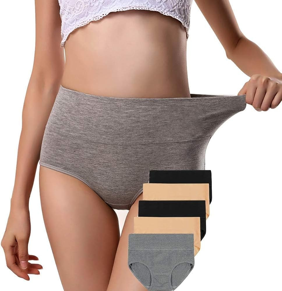 ANNYISON Womens Underwear, Soft Cotton High Waist Breathable Solid Color Briefs Panties for Women | Amazon (US)