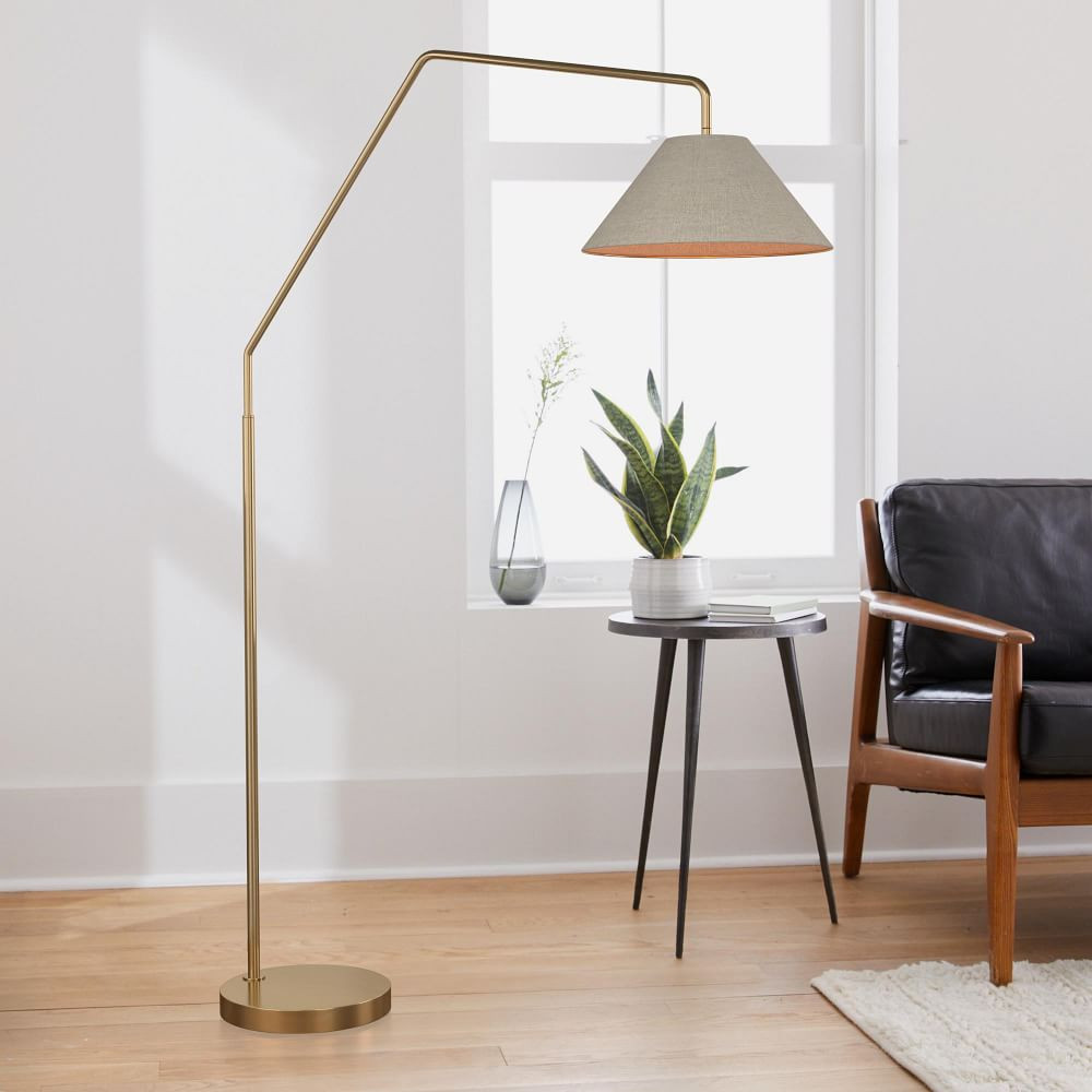 Sculptural Overarching Fabric Cone Floor Lamp | West Elm (US)