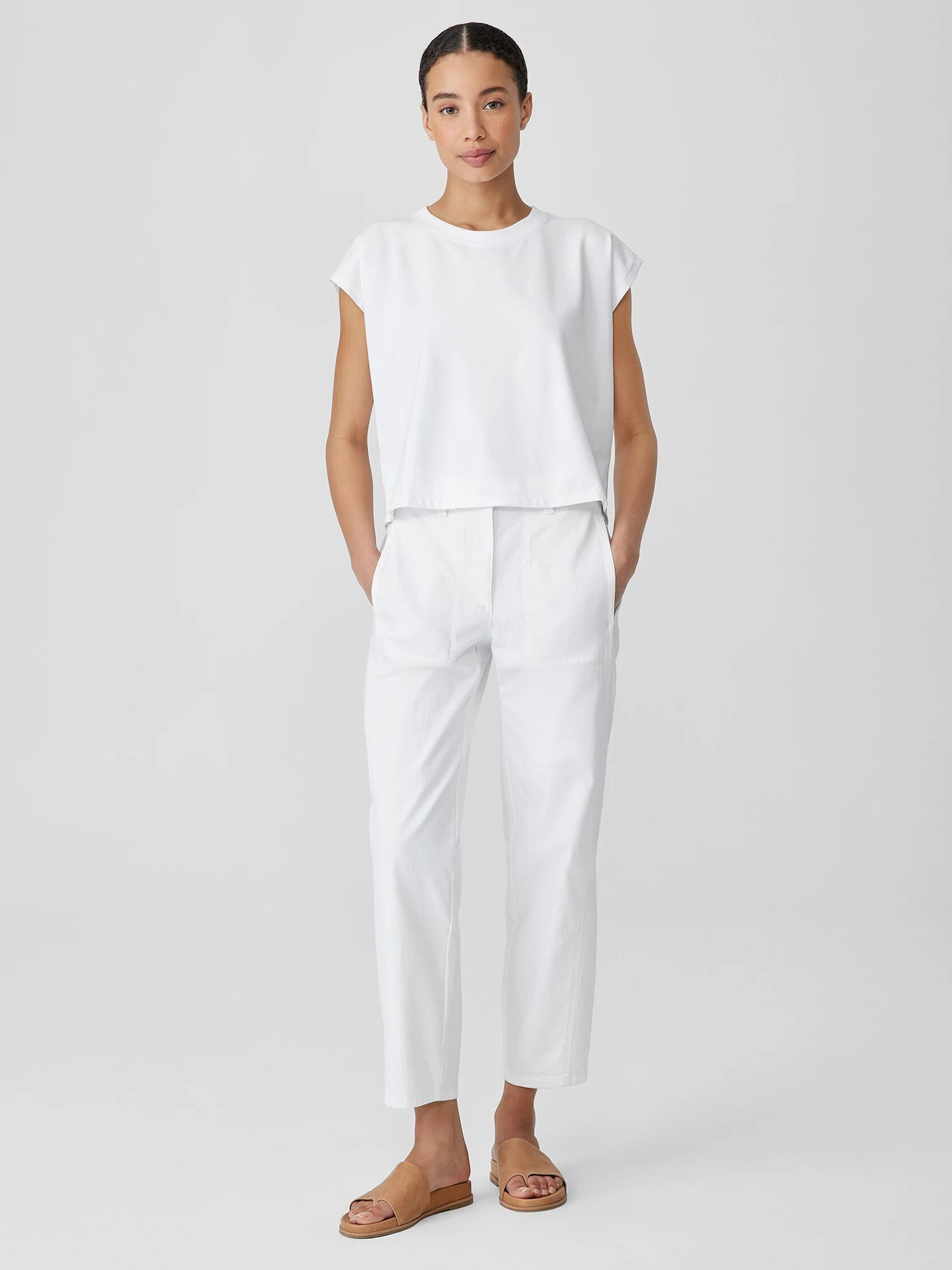 Pima Cotton Stretch Jersey Square Top | Eileen Fisher