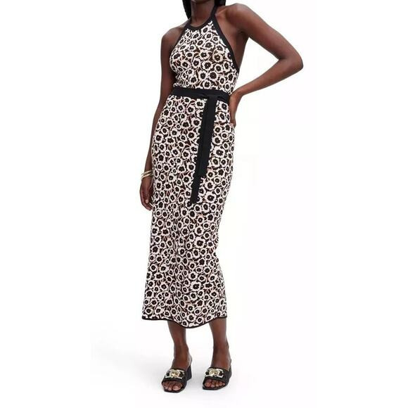 DVF x Target Halter Tie Neck Midi Dress Med Neutral Poppy Sweater Knit  Stretchy | Poshmark