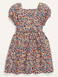 Floral-Print Puff-Sleeve Button-Front Dress for Toddler Girls | Old Navy (US)
