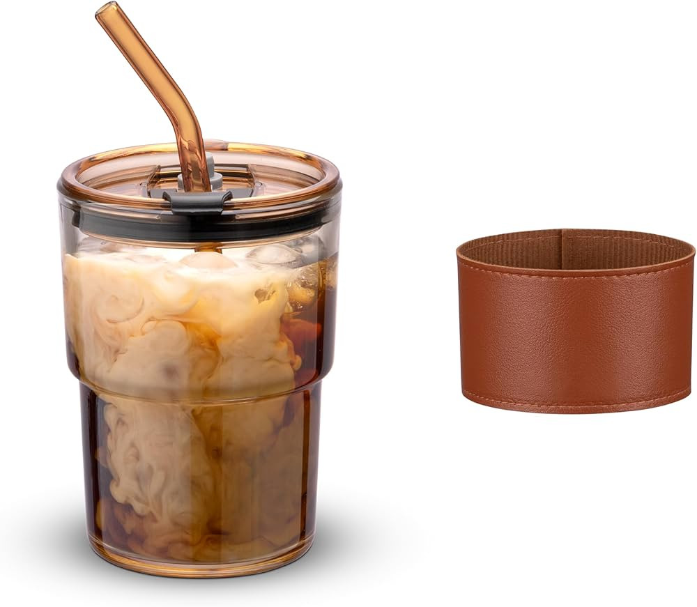 BLUEPOLAR 13oz/400ml Tumbler Water Glass, Cups with Straw and Lid Sealed Carry on for Coffee, Ice... | Amazon (US)