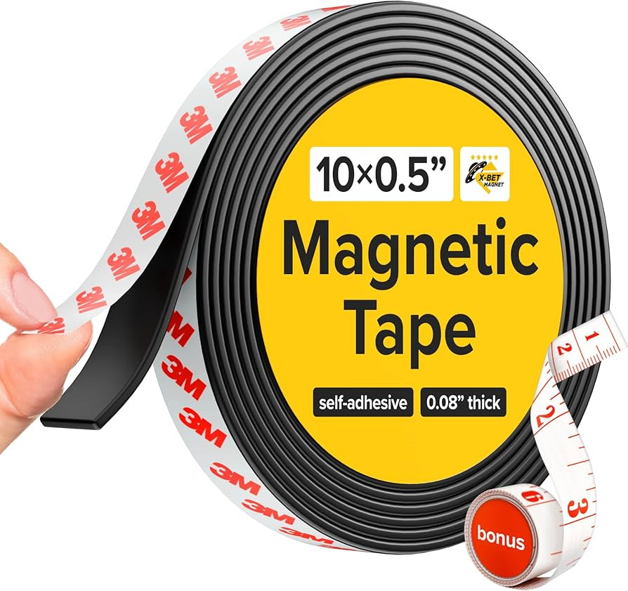 Flexible Magnetic Tape - Magnetic Strip with Strong Self Adhesive - Ideal Magnetic Roll for Craft... | Amazon (US)