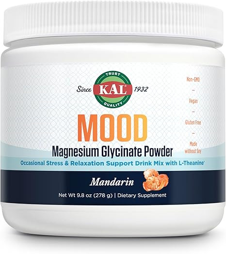 KAL Mood Magnesium Powder with L-Theanine - Mandarin Flavor Magnesium Supplement - Relaxation Sup... | Amazon (US)