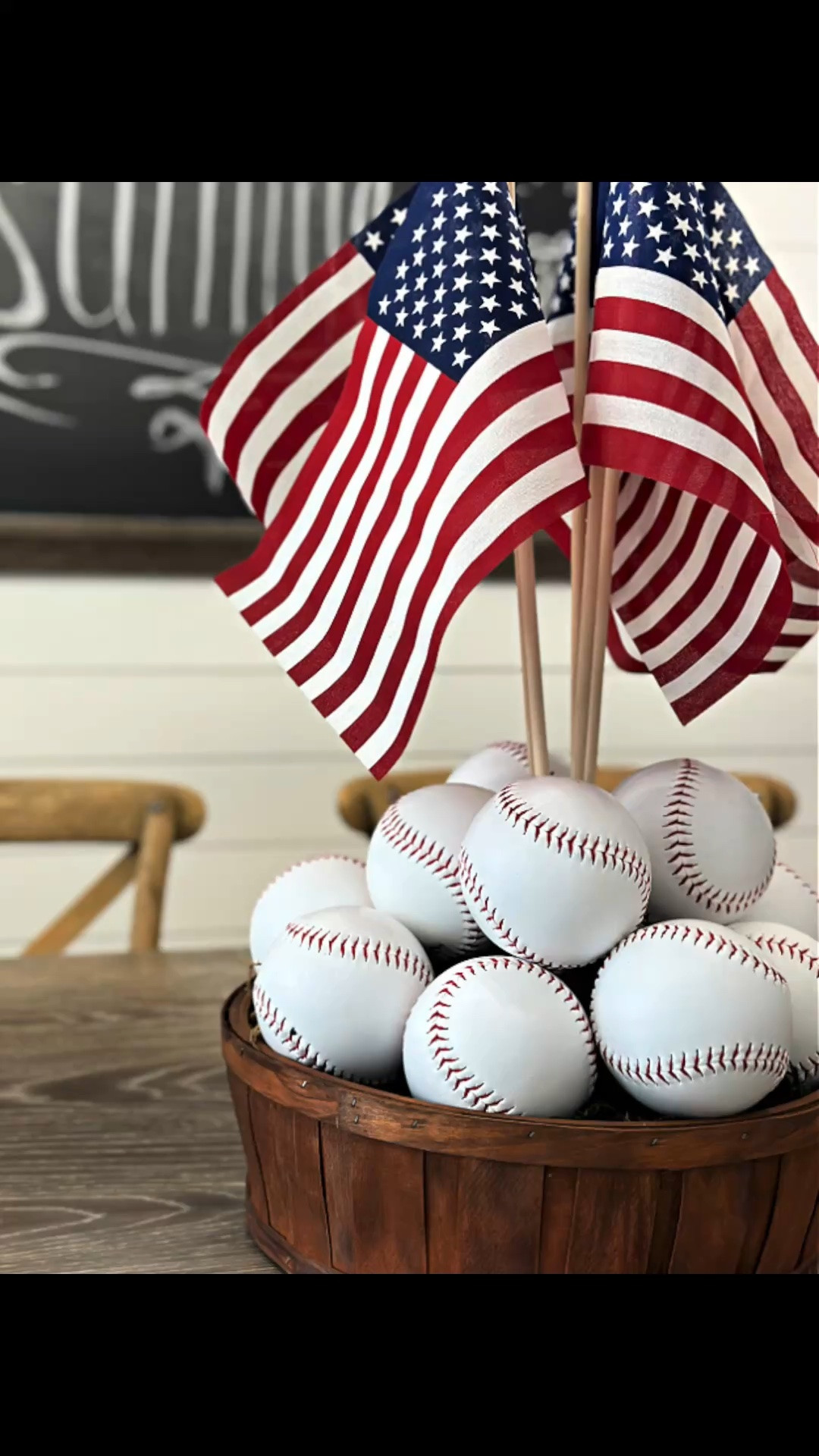 Baseball, backyard barbecues, fireworks, and family gatherings...it doesn't get much more American than that! 🇺🇸⚾ I created this easy centerpiece with a wooden basket, preserved moss, baseballs, and flags for a fun patriotic display that works from Memorial Day through Labor Day. Shop the supplies on the LTK link below and create your own version!

#LTKHome #LTKSeasonal