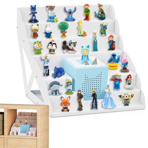 DUDSOEHO for Tonie Shelf Magnetic, Tonies Storage for Tonie Figures, 30-50 Characters and Toniebox for Girls and Boys in White | Amazon (US)