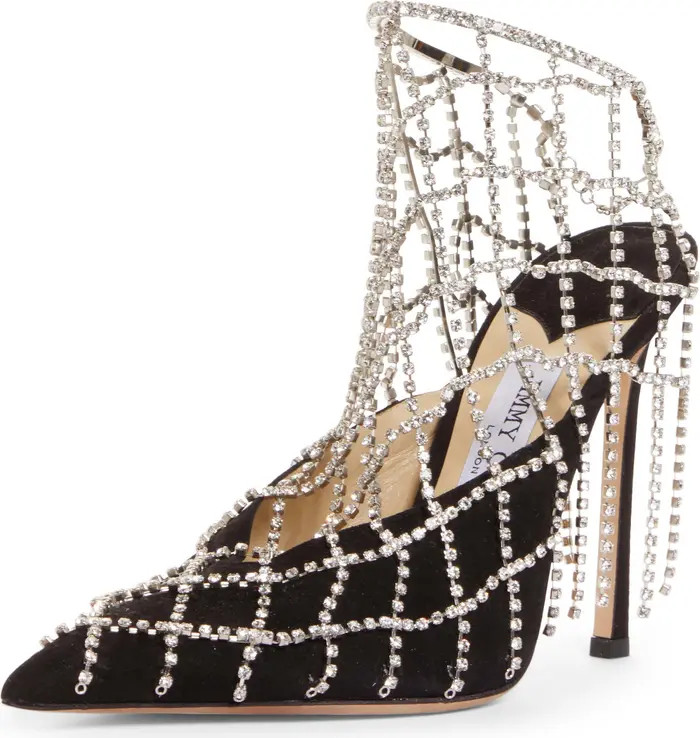 Jimmy Choo Scotty Crystal Lattice Pointed Toe Pump | Nordstrom | Nordstrom