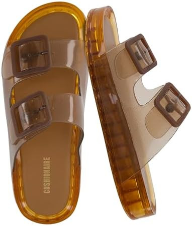 CUSHIONAIRE Pool Slides For Women Waterproof Double Buckle Adjustable Slip-On Womens Sandals For ... | Amazon (US)