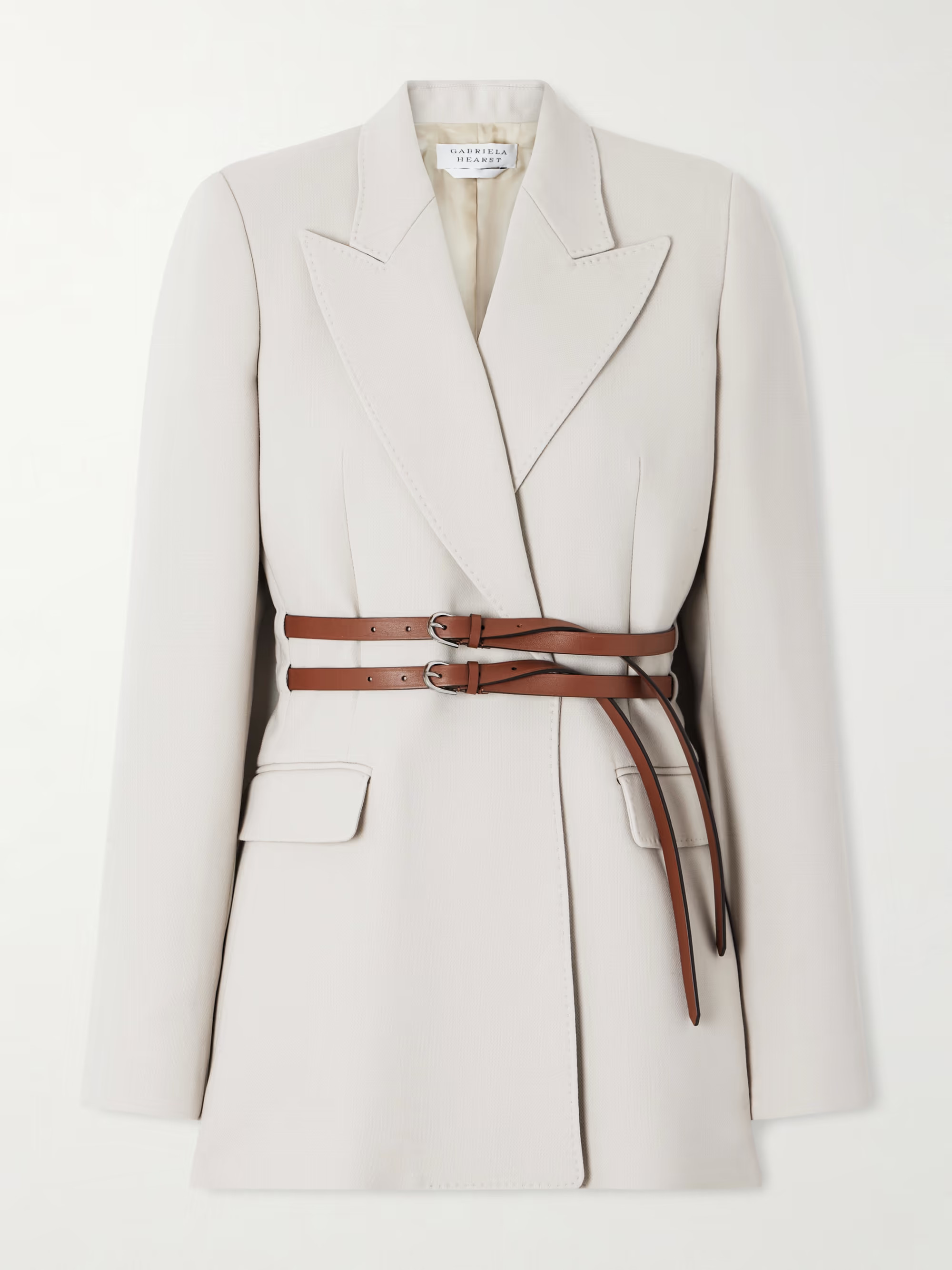 Daniel belted leather-trimmed wool blazer | NET-A-PORTER (US)
