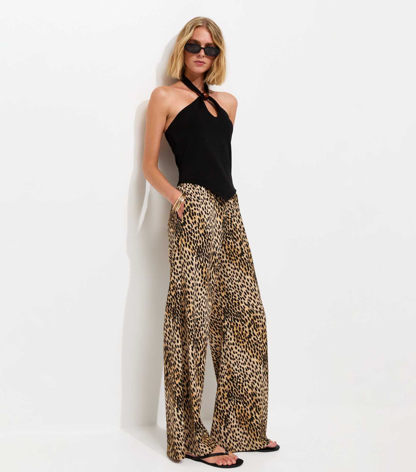 Brown Animal Print Wide Leg Trousers | New Look | New Look (UK)