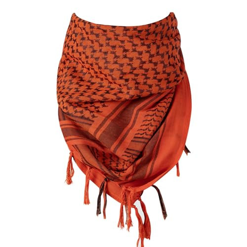 FREE SOLDIER Scarf Military Shemagh Tactical Desert Keffiyeh Head Neck Scarf Arab Wrap with Tassel 43x43 inches (Orange) | Amazon (US)