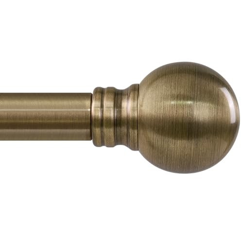 Antique Bronze Curtain Rods for Windows 72 to 144 Inch Long Brass Window Curtain Rod 1" Diameter Adjustable Heavy Duty with Metal Finials for Living Room Bedroom Farmhouse Kitchen Outdoor | Amazon (US)