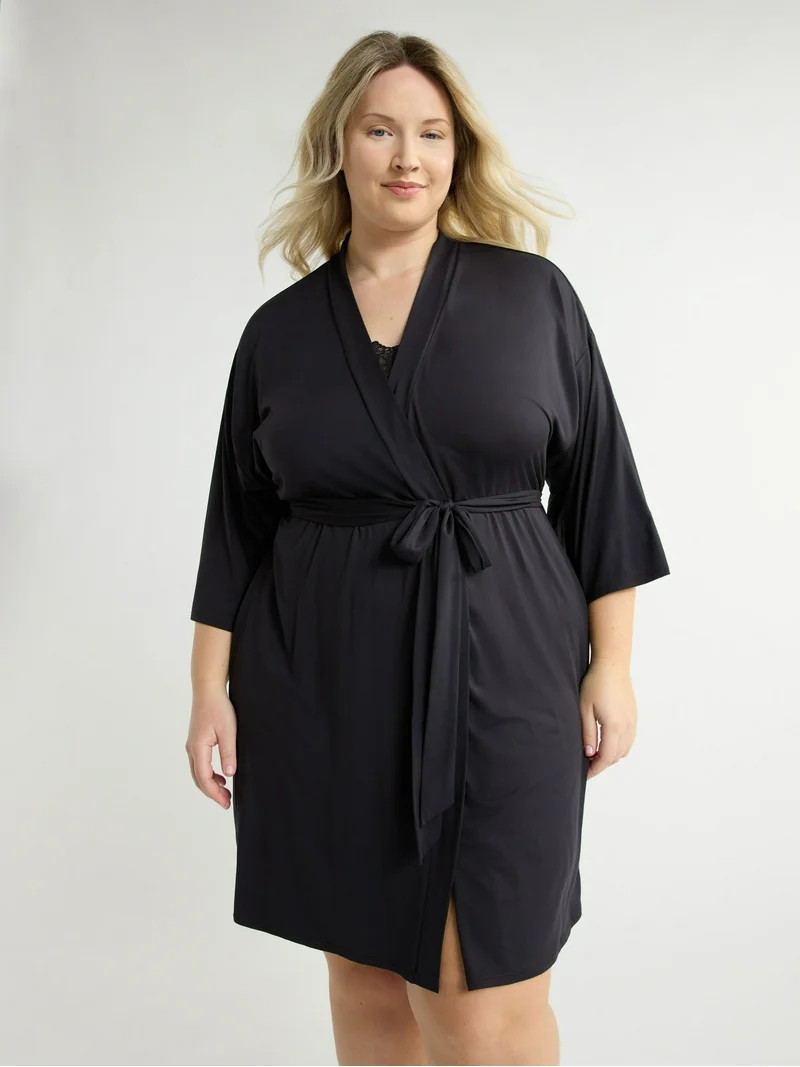 Joyspun Women’s Dreamy Soft Collection Knit Robe, Sizes S/M to 2X/3X | Walmart (US)