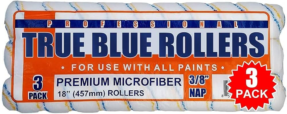 True Blue 18" Professional Paint Roller Covers, Best for All Types of Paint (3, 3/8" Nap) | Amazon (US)