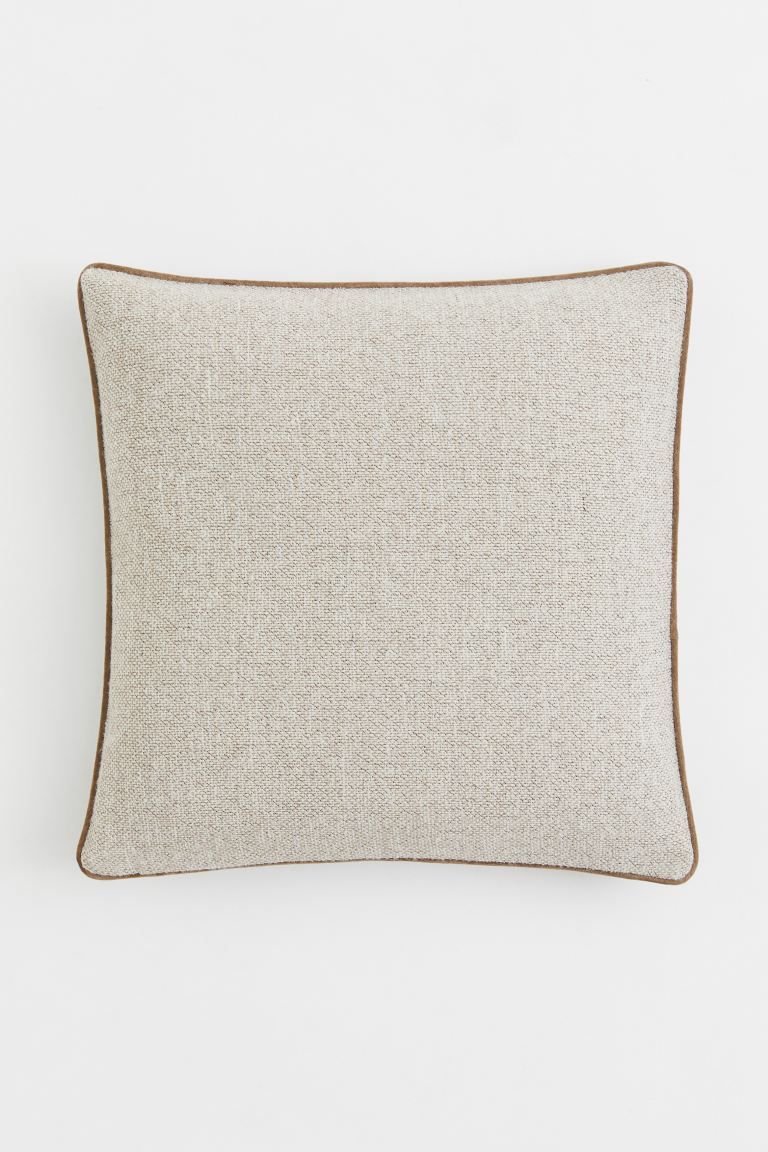 Canvas Cushion Cover - Light beige melange - Home All | H&M US | H&M (US + CA)